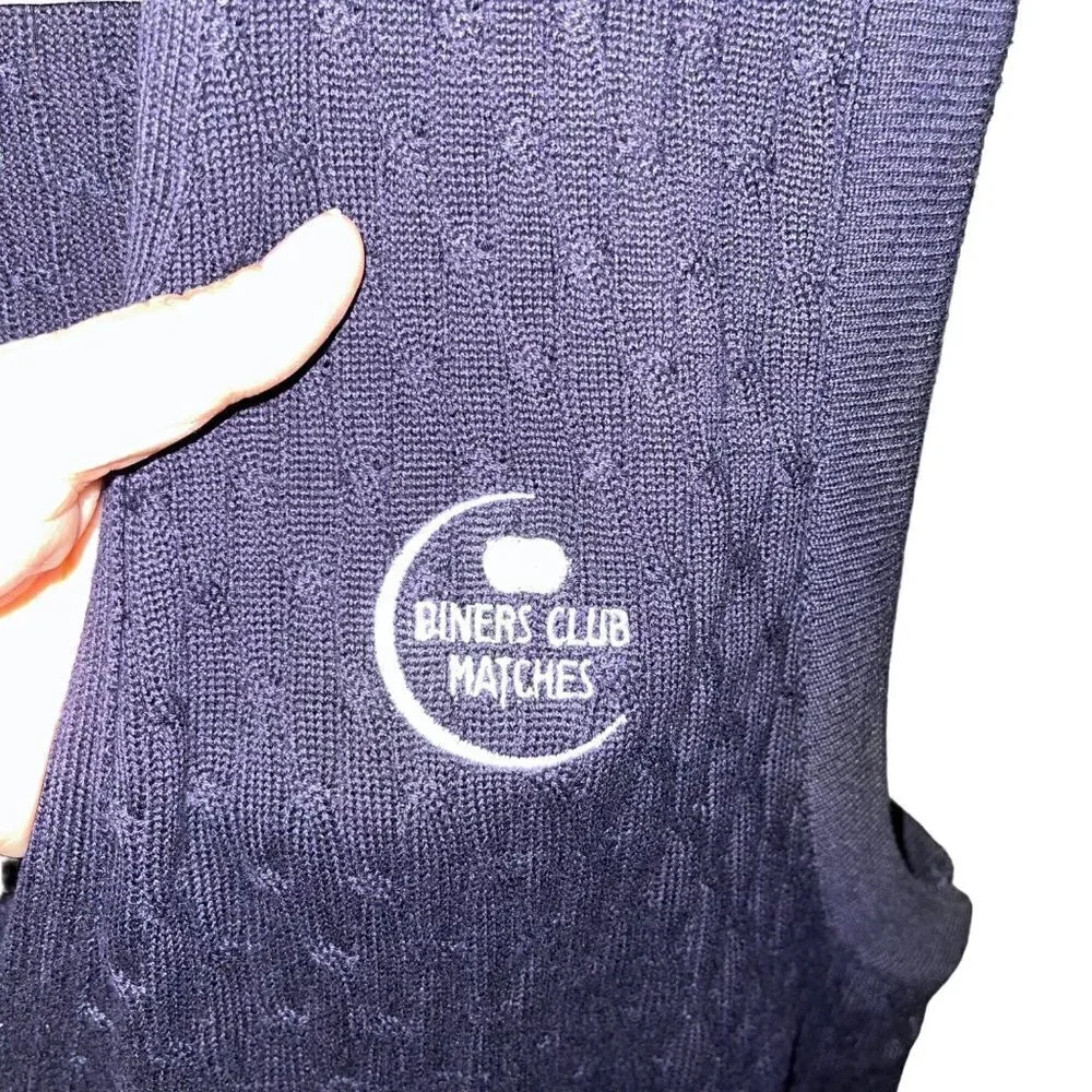 Nicklaus Diner's Club Matches Vintage Mens Vest Size Large Blue Button Cotton